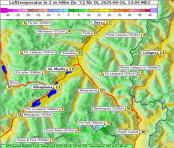 Temperatur, 16. 9. 2025