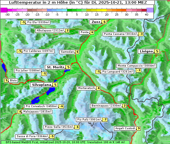 Temperatur, 21. 10. 2025