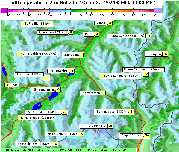 Temperatur, 4. 4. 2026