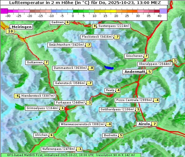 Temperatur, 23. 10. 2025