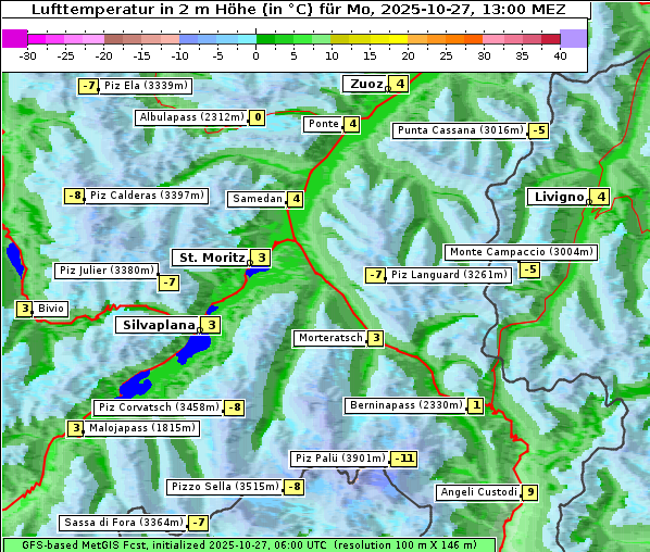 Temperatur, 27. 10. 2025