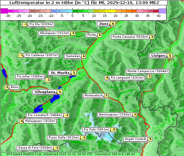 Temperatur, 10. 12. 2025