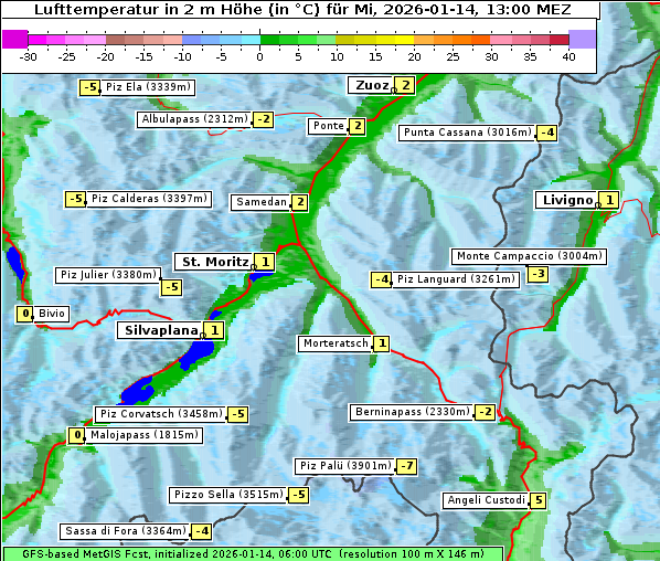 Temperatur, 14. 1. 2026