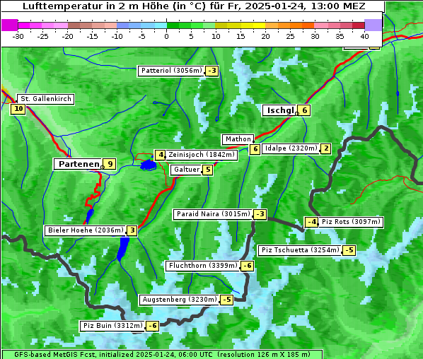 Temperatur, 24. 1. 2025