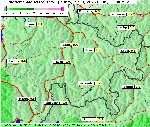 Niederschlag, 9. 5. 2025