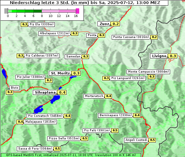 Niederschlag, 12. 7. 2025