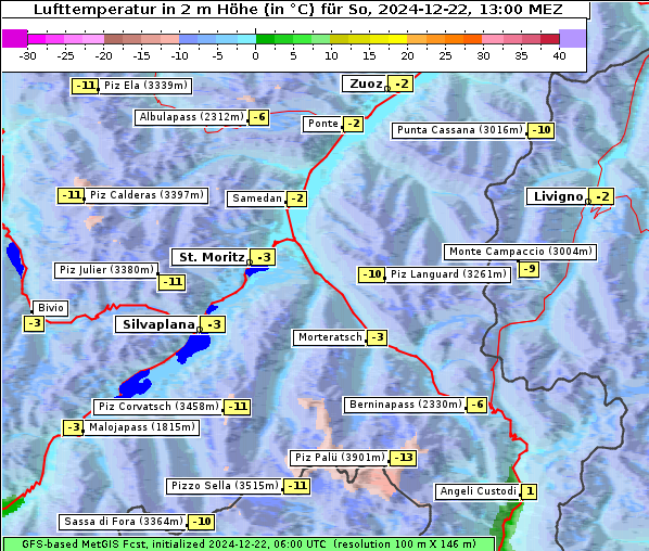 Temperatur, 22. 12. 2024