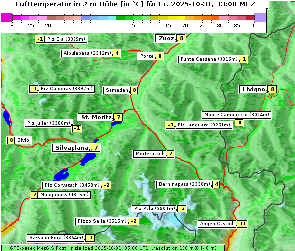 Temperatur, 31. 10. 2025