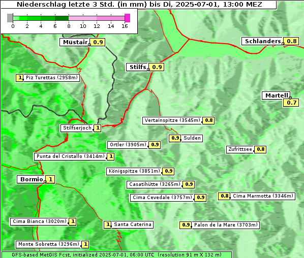 Niederschlag, 1. 7. 2025