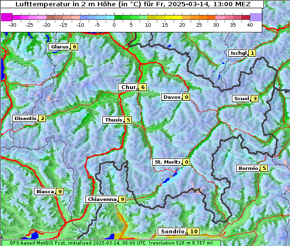 Temperatur, 14. 3. 2025