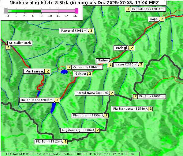 Niederschlag, 3. 7. 2025