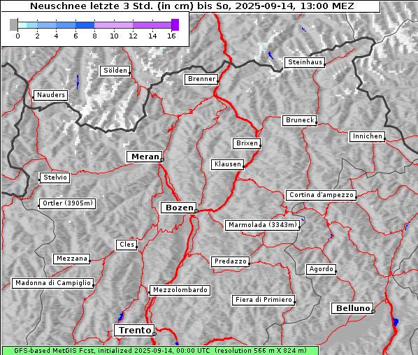 Neuschnee, 14. 9. 2025