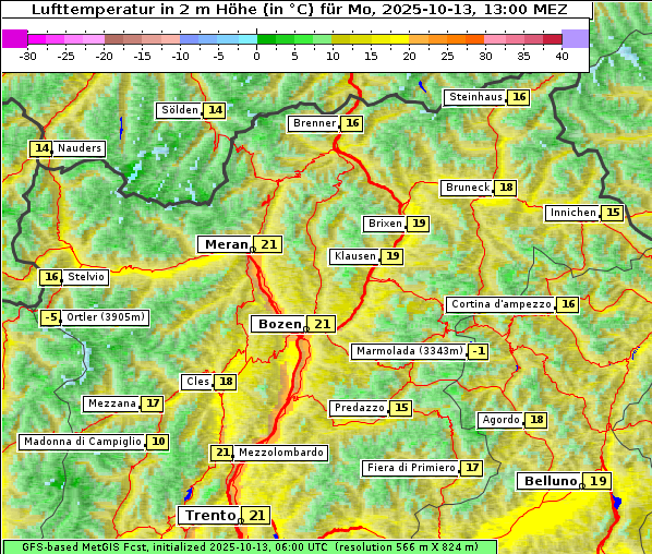 Temperatur, 13. 10. 2025