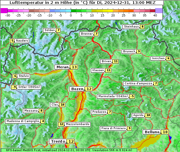 Temperatur, 31. 12. 2024