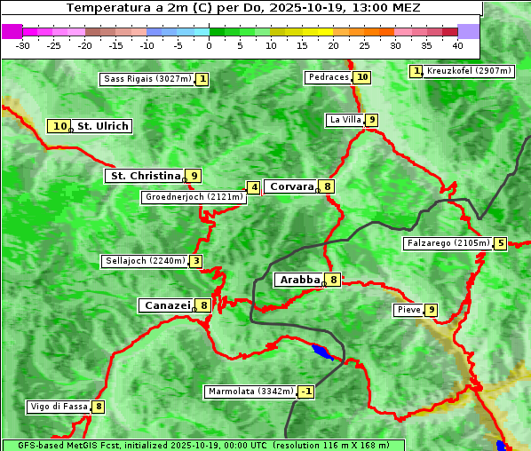 Temperatur, 19. 10. 2025