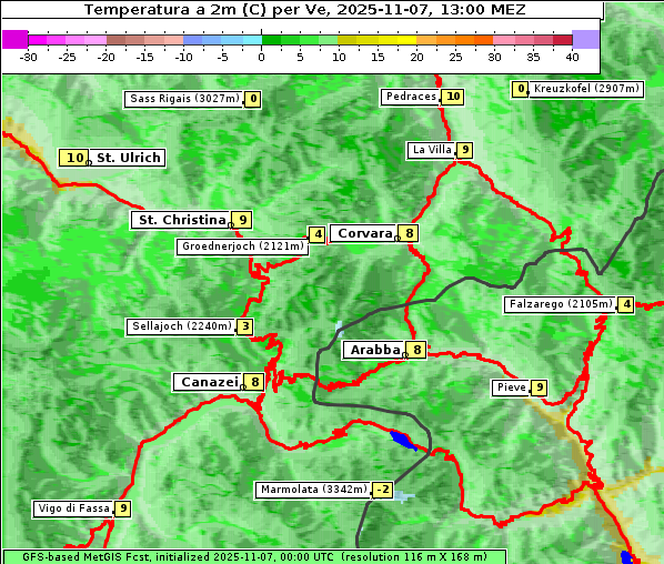 Temperatur, 7. 11. 2025