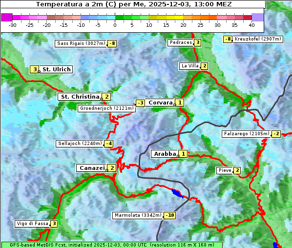 Temperatur, 3. 12. 2025