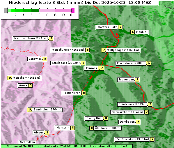 Niederschlag, 23. 10. 2025