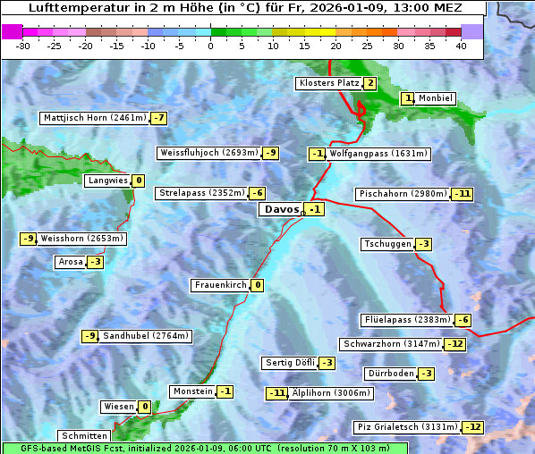 Temperatur, 9. 1. 2026