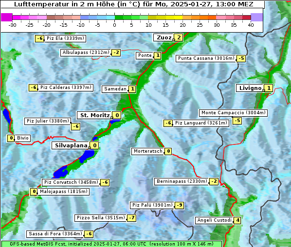 Temperatur, 27. 1. 2025