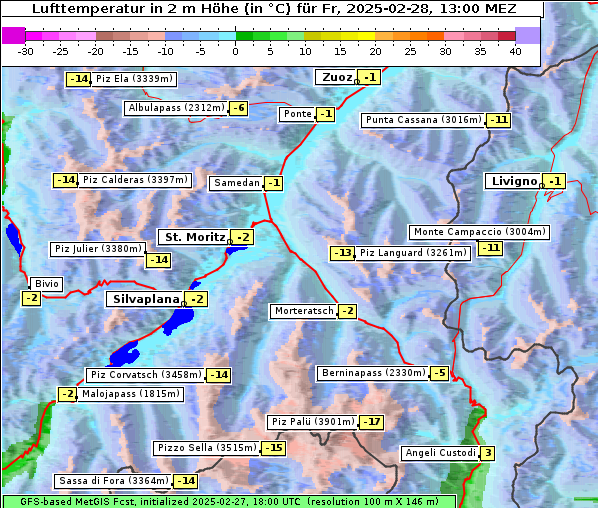 Temperatur, 28. 2. 2025