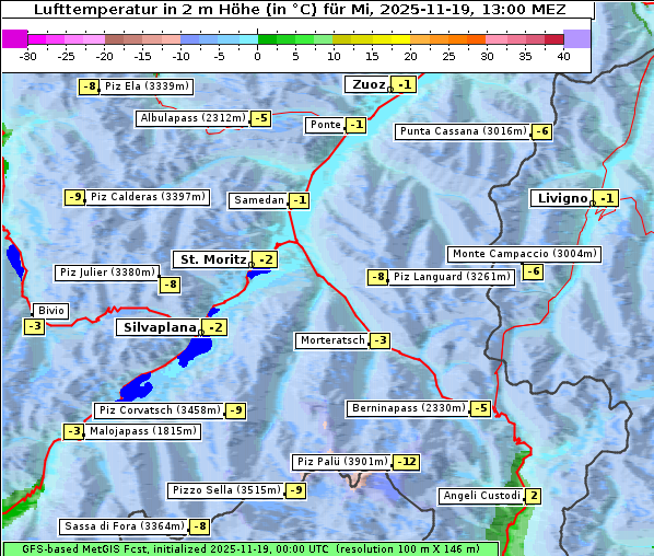 Temperatur, 19. 11. 2025