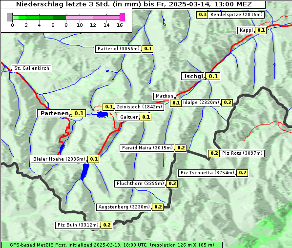 Niederschlag, 14. 3. 2025