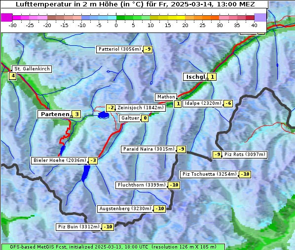 Temperatur, 14. 3. 2025