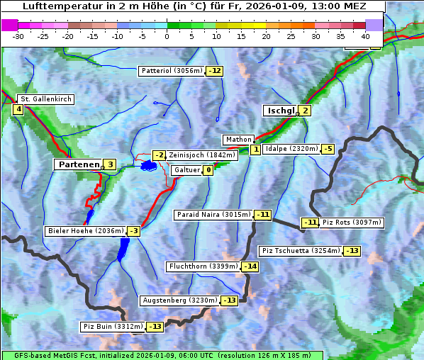 Temperatur, 9. 1. 2026