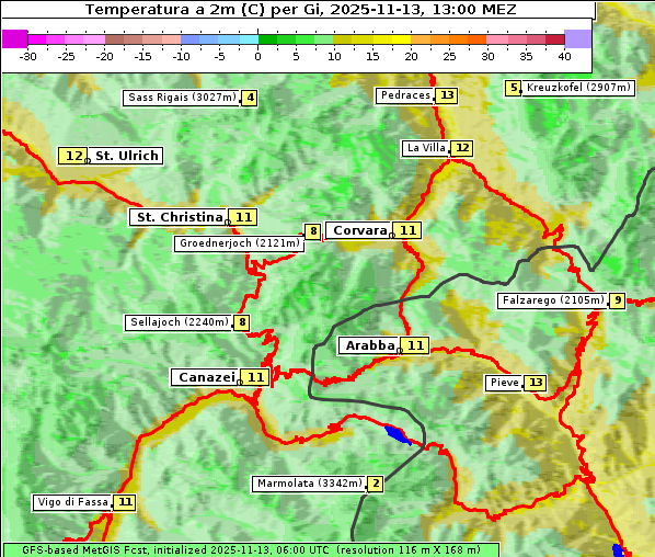 Temperatur, 13. 11. 2025