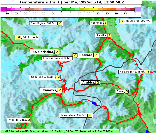Temperatur, 14. 1. 2026