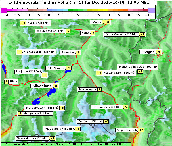 Temperatur, 16. 10. 2025