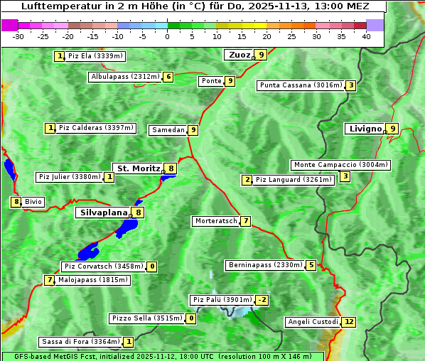 Temperatur, 13. 11. 2025