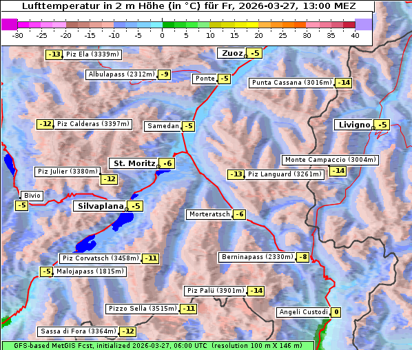 Temperatur, 27. 3. 2026