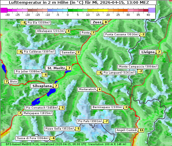 Temperatur, 15. 4. 2026
