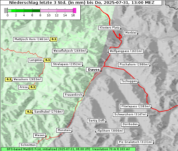 Niederschlag, 31. 7. 2025