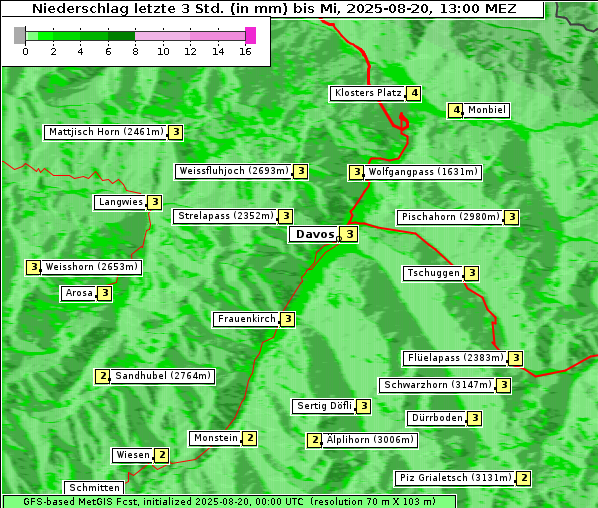 Niederschlag, 20. 8. 2025