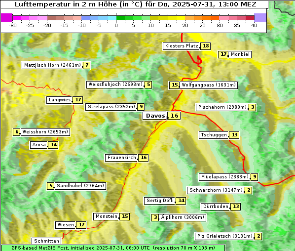Temperatur, 31. 7. 2025