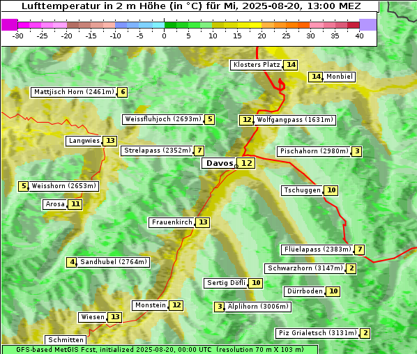 Temperatur, 20. 8. 2025