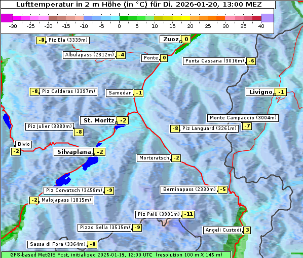Temperatur, 20. 1. 2026