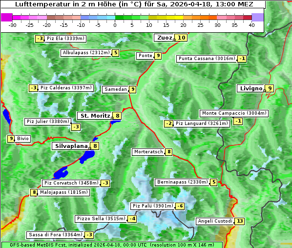 Temperatur, 18. 4. 2026