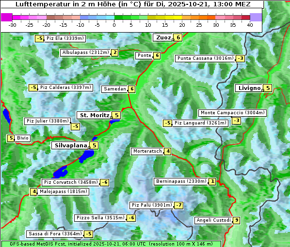 Temperatur, 21. 10. 2025