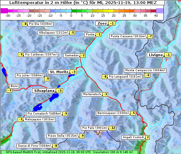 Temperatur, 19. 11. 2025