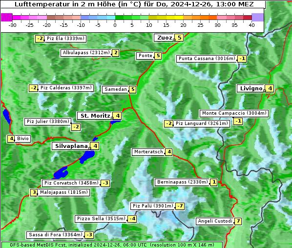 Temperatur, 26. 12. 2024