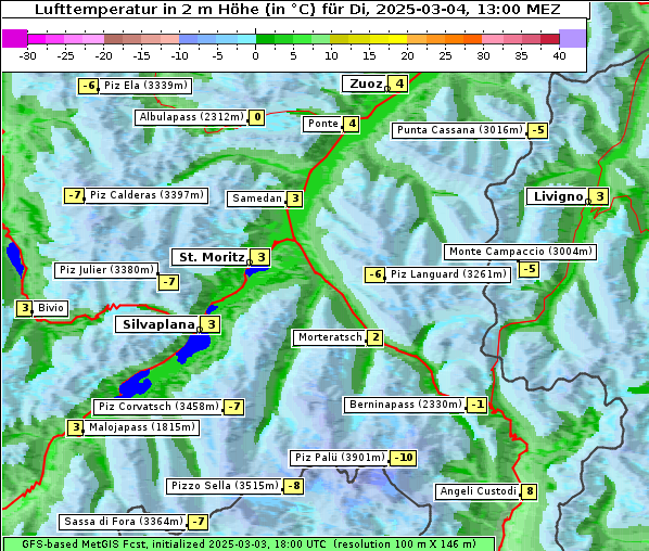 Temperatur, 4. 3. 2025