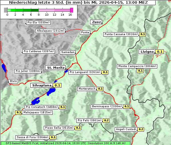 Niederschlag, 15. 4. 2026