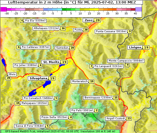 Temperatur, 2. 7. 2025