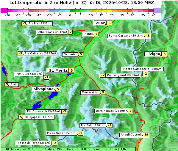 Temperatur, 28. 10. 2025