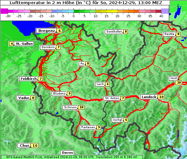 Temperatur, 29. 12. 2024