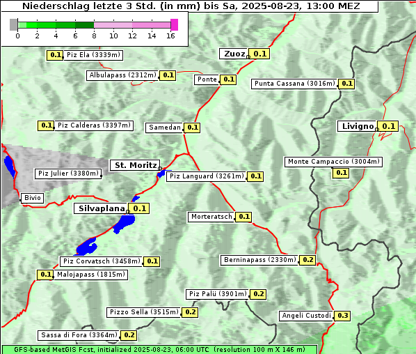 Niederschlag, 23. 8. 2025